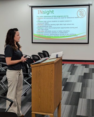 INsight presentation at the Deer Park high school board meeting in September, 2024.