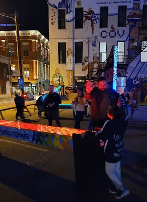 BLINK attendees enjoy Arcade of Light. This year, it will live on as an unofficial installation at Mellotone, site of the former Taft’s Ale House, at 1429 Race St.