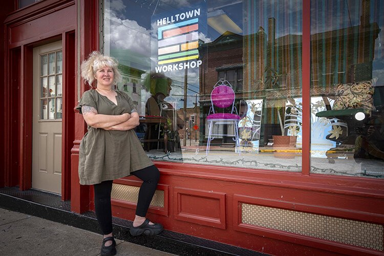 Helen Smith moved her upholstery shop from Northside to Lockland.