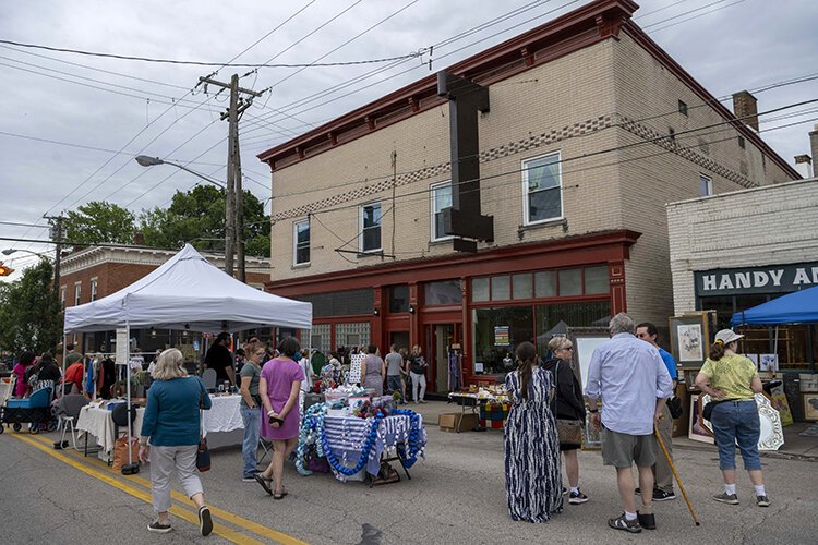 A Saturday morning maker's market at Mill and Dunn streets in Lockland.