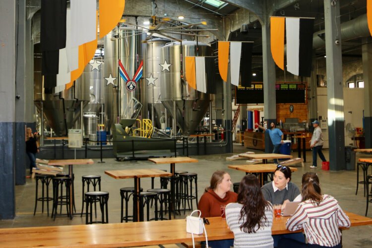 Rhinegeist offers their own beers on tap and much more, including cornhole.