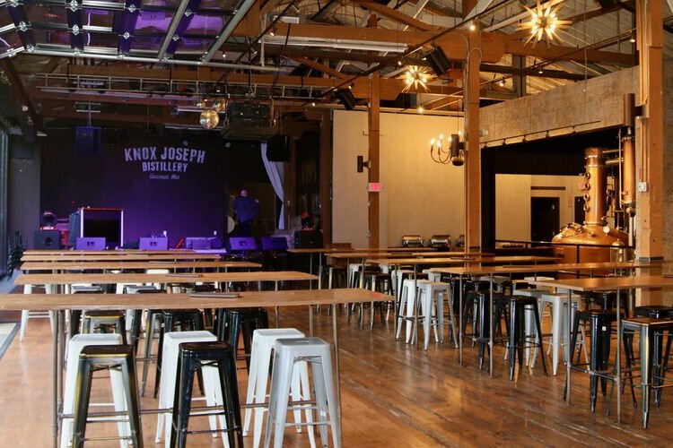 The Knox Joseph Distillery at the OTR Stillhouse features occasional live music.