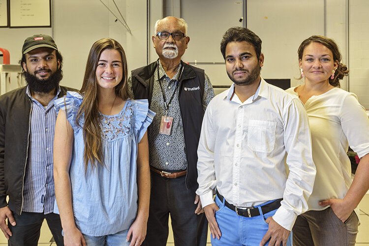 Dr. Amit and team. Front row l to r:  Sofia, Minhaj; back row l to r: Ahmad,  Dr. Bhattacharya, Lorenna