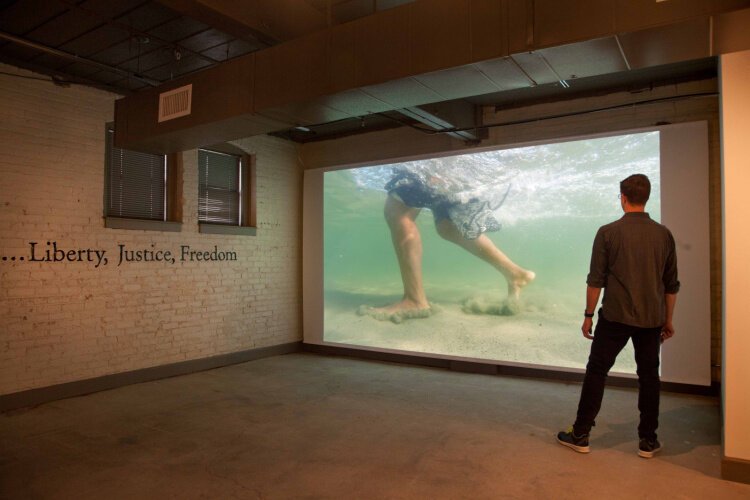 Daesha Devón Harris, I want to cross over (I love those words…Liberty, Justice, Freedom), from Just Beyond the River, summer 2016. Video installation, 30 min 33 sec. © Daesha Devón Harris. Courtesy of the artist.