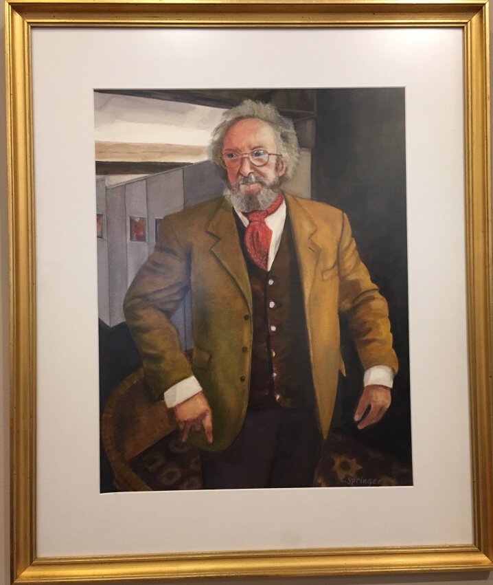 Watercolor portrait by Connie Springer, "The Minimalist."