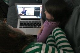 Sarah Lofquist, a 6-9 teacher at Pleasant Ridge Montessori, reads "The Little Tree" by Loron Long, who lives in Cincinnati.