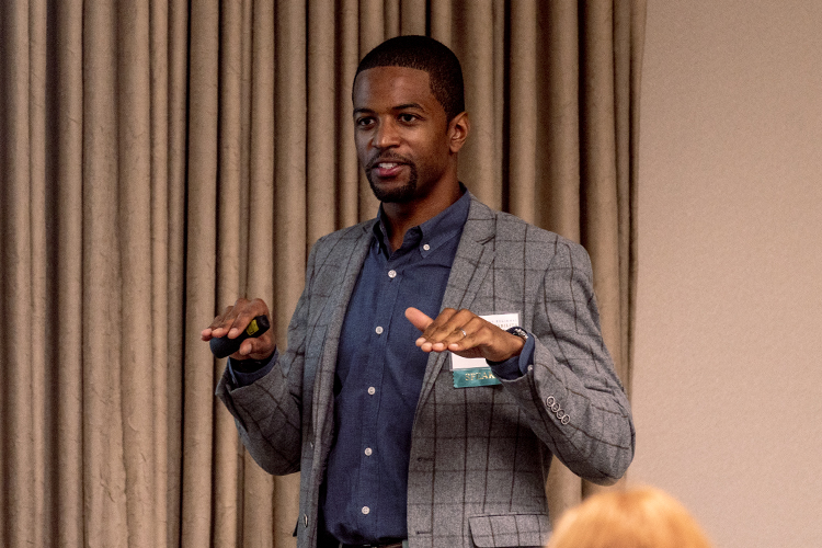 Tremaine Phillips leading a breakout session at the summit.