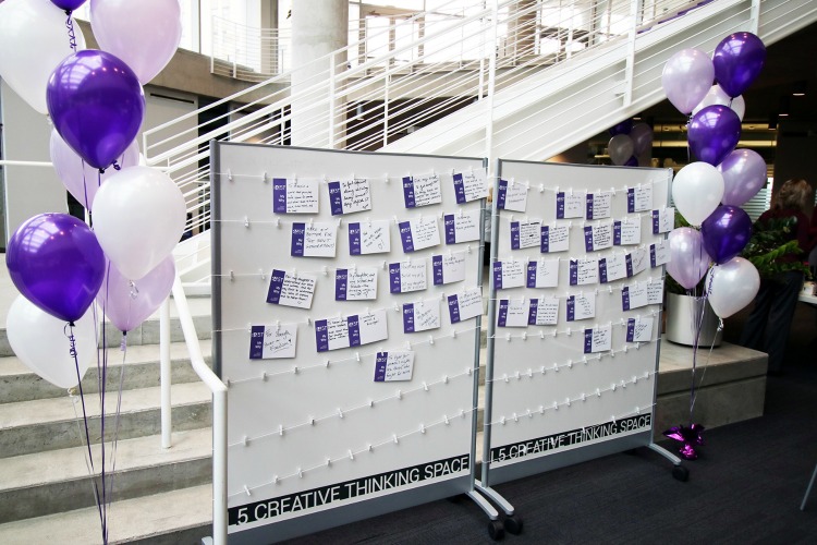 The "creative thinking space" allowed attendees to explain their "why" on International Women's Day.