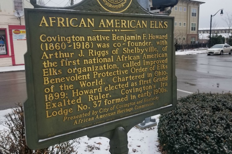 Historical Marker honoring B. F. Howard, located at 11th and Greenup streets in Covington, KY