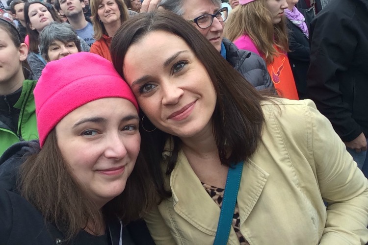 The author and her neighbor, Jamie Carr, at the 2017 Cincinnati Women's March