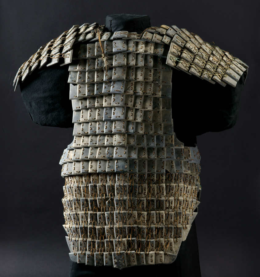 Armor, Qin dynasty (221–206 BC), limestone, Excavated from Pit K9801, Qin Shihuang’s Mausoleum, 1999, Shaanxi Provincial Institute of Archaeology