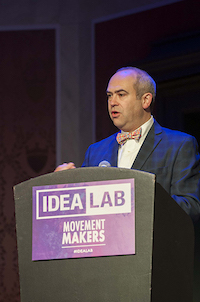 Eric Avner of People's Liberty addresses the crowd at IDEALAB 2017.