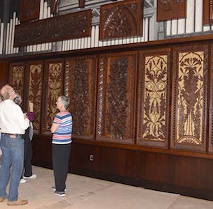 When organizers decided to retire Music Hall's original Hook & Hastings organ, they carefully preserved the instrument's signature carved cherrywood panels. (Photo: SPMH)