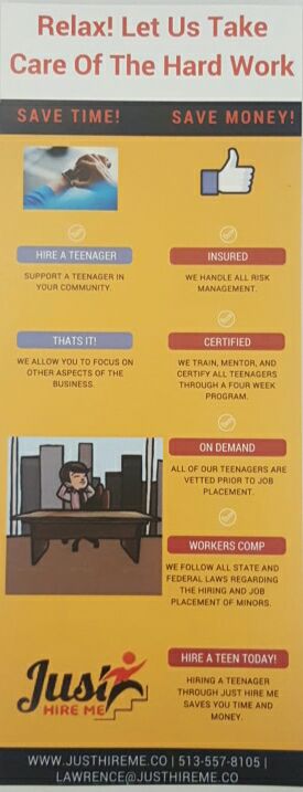 Graphic shows Just Hire Me's unique approach to job creation.