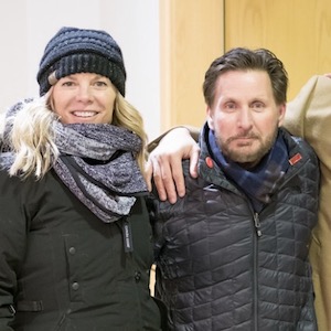 Schlotman on set with another big Cincinnati film advocate, Emilio Estevez. (Photo: Film Cincinnati)