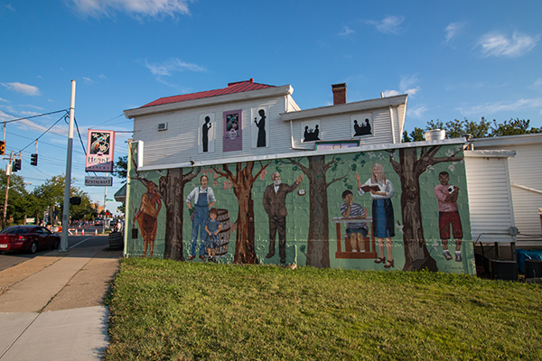 ArtWorks mural at Westwood's main business intersection at Harrison & Montana avenues