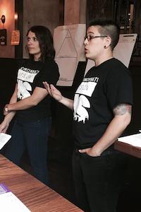 Volunteers lead violence intervention training at Taft's Ale House.