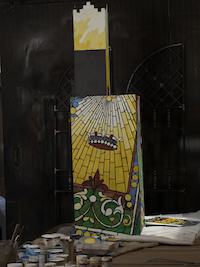 Andrews and her team commissioned a number of local artists and children to design the recycled newspaper stands.