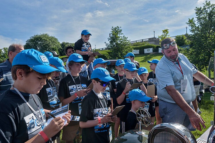 Since 2012, the Concours d’Elegance has conducted the Youth Judges program, which invites approximately 30 eight-to-15-year-olds to judge several vehicles that represent a Concours cross-section.