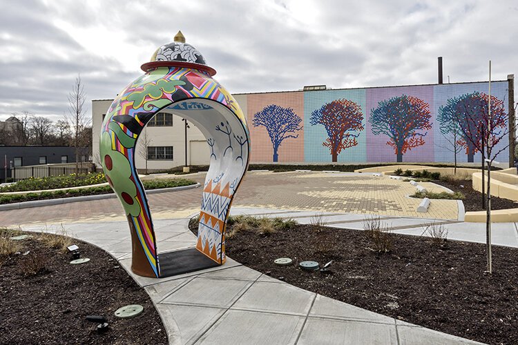 Hannan ArtPark features a mural designed by famed artist Charles Gaines, as well as a walk-through sculpture by Philadelphia artist Roberto Lugo.