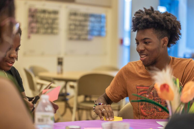 Civic Art Studio Artist Zero Pruitt worked with the community at outreach events. Photo by Pixxel Designs.