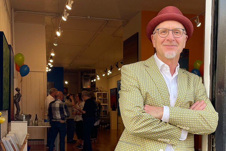 Paul Kroner at Studio Kroner in Cincinnati's Court Street Plaza development area.