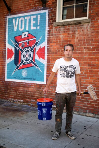 Shepard Fairey's wheatpaste murals are located in Cincy, Dayton, Springfield and Columbus.