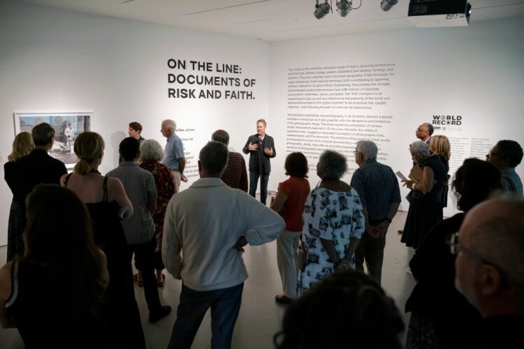 Kevin Moore, FotoFocus Artistic Director and Curator, discussing On the Line: Documents of Risk and Faith at the Contemporary Arts Center.