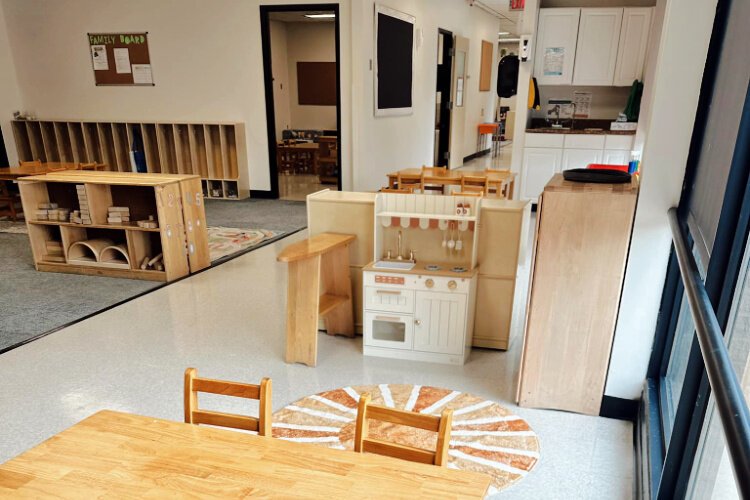 Toddlers ages 2 to 3 at Little Stars can explore the classroom designed just for them.