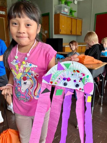 Camp Covington art student experiencing hands-on and engaging art projects while having fun and making new friends.
