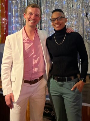 l to r: Vincenzo Volpe with Kei Slaughter 