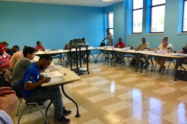 Students on the first day of the program.