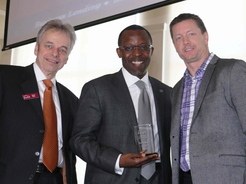 (L-R) HCDC CEO David Main, Mel Gravely and HCDC Board Chair Brent Messmer