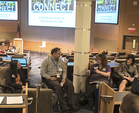 A CONNECT event at GE Aviation brings together corporate leaders to discuss improving workplace inclusion.