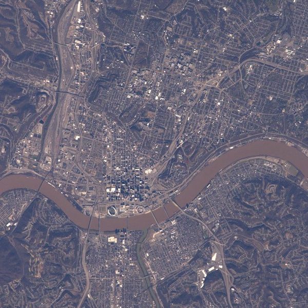 Astronaut Shane Kimbrough snapped a unique view of Great American Ball Park from space.