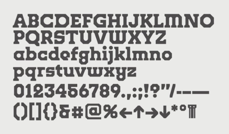 Crosley is an octic slab-serif display face and typographic ode to the Brutalist landmark of University of Cincinnati, Crosley Tower.