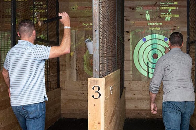 Ax-throwing at Full Throttle in Florence. 