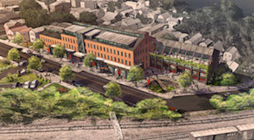 Rendering of Ludlow's forthcoming Municipal Lot and Rail Viewing Platform